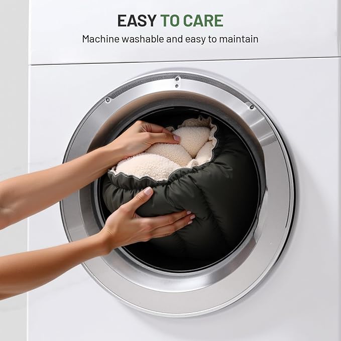 Cat Bed for Indoor Cats, 24.8 Inch Adjustable Small Dog Beds for Puppy & Kitty, Round Kitten Bed with Drawstring, Extra Soft & Machine Washable