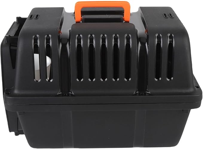 Plastic Dog Crate, Airline Approved Hard Shell Dog Kennel with Handle for Home and Travel, Large Space Portable Breathable Pet Travel Carrier for Outings and Activities (Black)