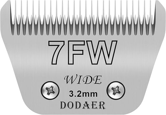7FW Detachable Dog Grooming Wide Blades,Compatible with Andis,Oster A5,Wahl KM10 Series Clippers,Cut Length 1/8”(3.2mm)