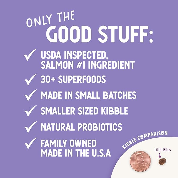 Health Extension Grain Free Salmon Little Bites (12 lb / 5.44 kg) - Whole Foods Ingredients Formula with Omega 3 & Probiotics for All Life Stages Dogs