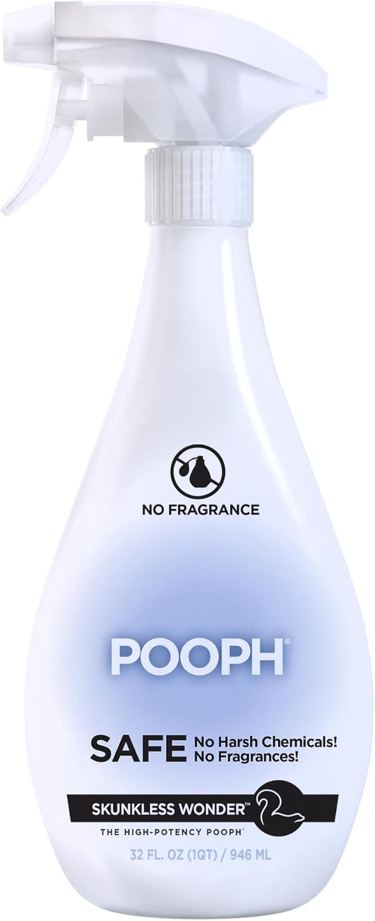 POOPH Skunkless Wonder – 32 fl oz Bottle – Works on the Skunk Odor and the Worst Lingering Stink— Works on contact No Fragrances, No Harsh Chemicals, Use on Fur, Clothing, even Stinky Footwear