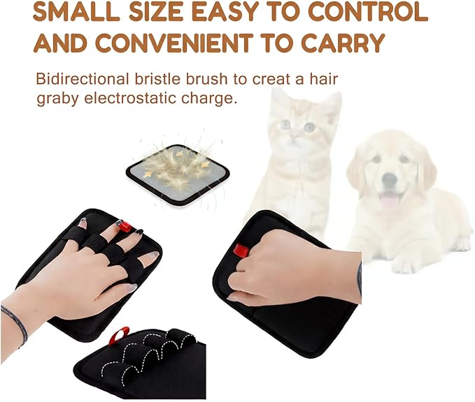 Pet Hair Removal Glove Upgraded Reusable 4-Finger Electrostatic – Magic Grooming Brush for Cats & Dogs, Remove Fur & Lint from Clothing, Carpet, Couch, Furniture & Car Seat