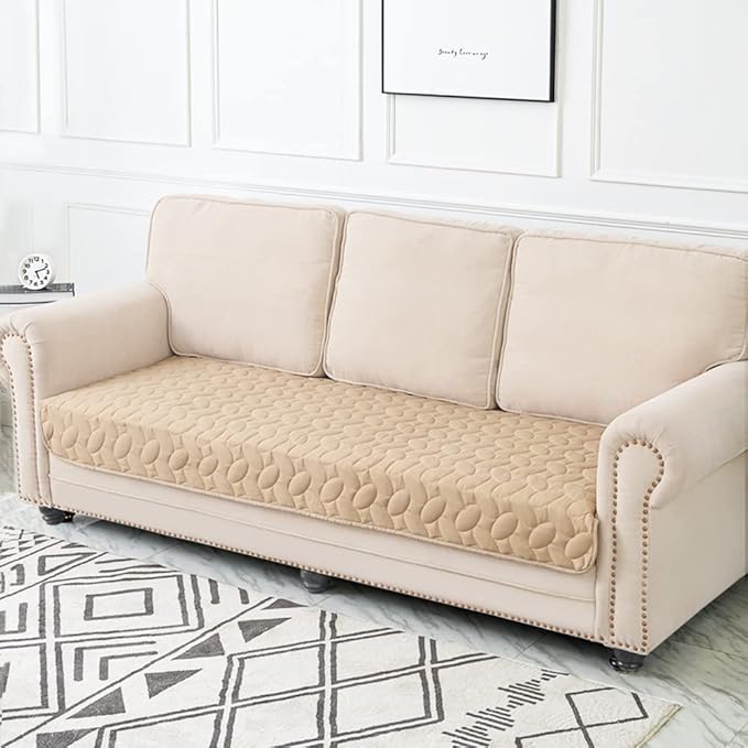 Ameritex Waterproof Pet Bed Cover Anti-Slip Dog Bed Blanket for Sofa and Furniture Waterproof New Pattern Design (Beige, 30x53 Inch (Pack of 1))