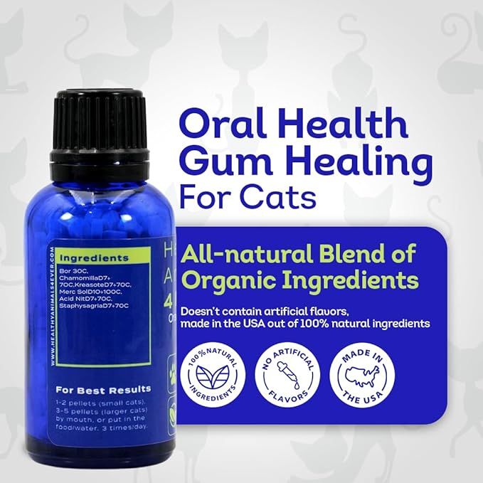HA4E - Cat Oral Health - Relieves Inflammation, Soothes Pain & Fights Gum Disease - Natural, Non-GMO, Organic, Gluten-Free & Chemical-Free - 300 Tablets