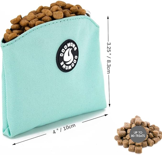 COOWONE Dog Treat Pouch Magnetic Closure Small Dog Training Treat Pouch Pocket Sized Small Dog Treat Pouch with Clip (Black)