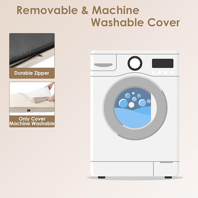 EHEYCIGA Orthopedic XXL Dog Beds for Jumbo Dogs with Removable Washable Cover,Camel, 50x36