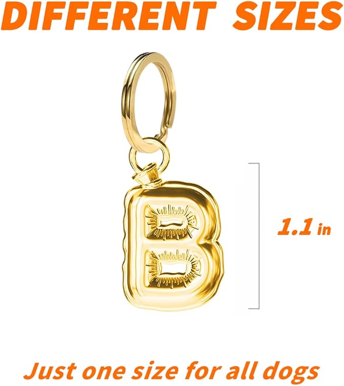 Personalize CAT Collar Charm Brass Balloon Initials/Number Shape