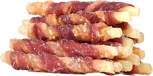 Triple Flavor Dog Treats, Chicken Duck Wrapped Cod Sticks, Rawhide-Free Grain-Free Soft Chewy Treats Natural Ingredients, Training Snacks for Small Medium Large Dogs, 15-17 Counts, 10.6oz