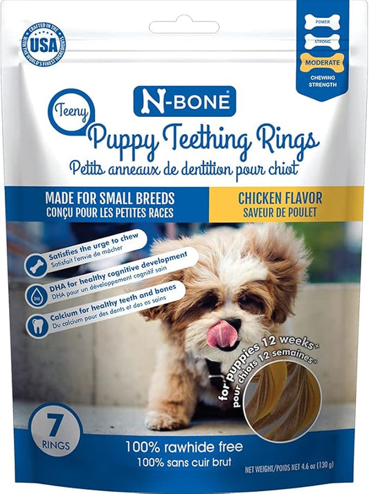 N-Bone Teeny Puppy Teething Rings Chicken Flavor 7 Count / 4.6oz
