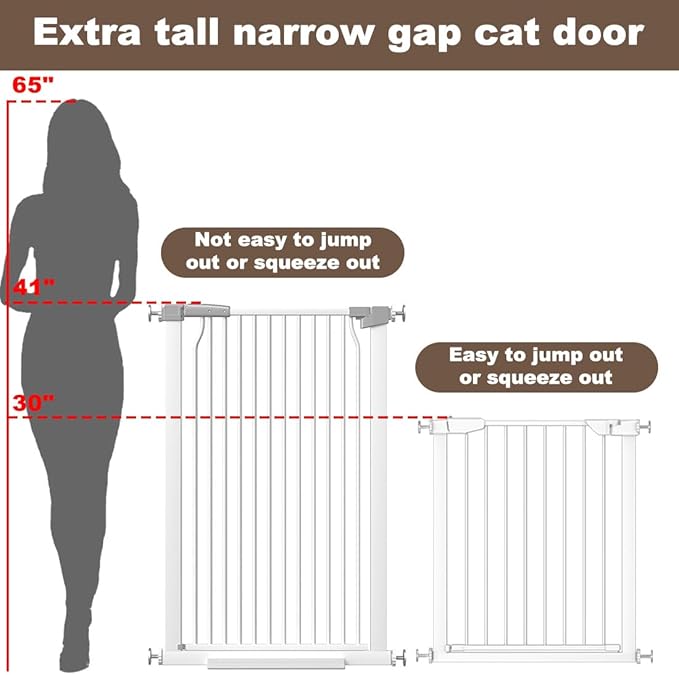 North States Extra Tall and Wide White Metal Baby & Pet Gate - 76.8-79.5'' Wide, 41'' Tall, Pressure Mounted with Expansion Kit