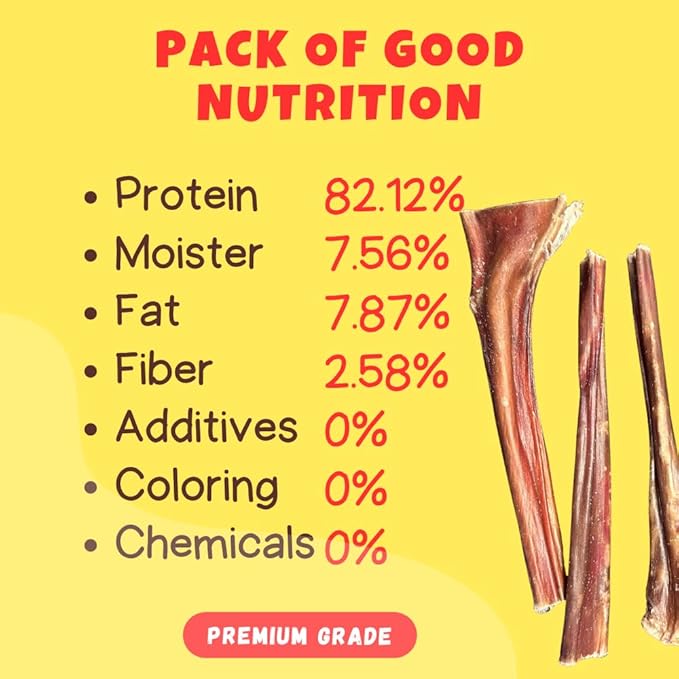 Woofley's - Esophagus Stick (50 Count)- Gullet Sticks for Dogs - Safe Jerky Dog Chews -Easily Digestible Dog Jerky Bully Sticks