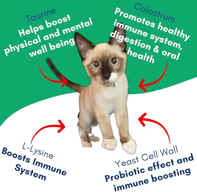 Lickable Cat Treats - Vitality Chicken Puree Squeeze Tubes with Lysine, Taurine & Beta Glucan | Immune Support for Indoor Cats (12 Pack)