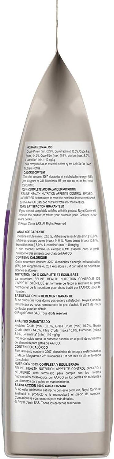 Royal Canin Appetite Control Spayed/Neutered Dry Adult Cat Food, 6 lb bag