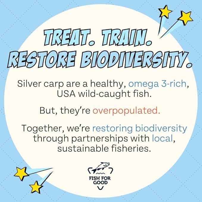 Chippin Fish Jerky Natural Dog Training Treats | Made in USA, Grain-Free, Hypoallergenic & Human-Grade Protein | Puppies & Senior Dogs | Low Fat (4-Pack, Wild-Caught Fish)