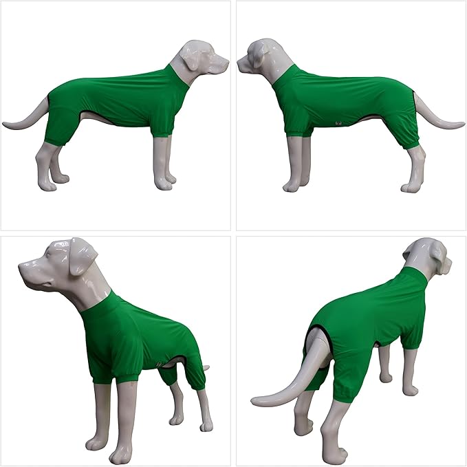 LoveLongLong Dog Jumpsuit with UV Protection and Quick-Dry Fabric for Spring Summer Pet Pajamas Leaf Green S