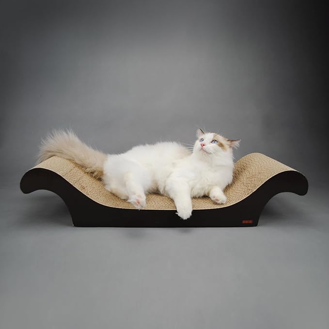 TTCAT Cat Scratching Pad, Corrugated Cardboard Cat Scratcher Lounge for Indoor Cats, Durable Cat Scratching Board Reversible with Catnip for Furniture Protection.