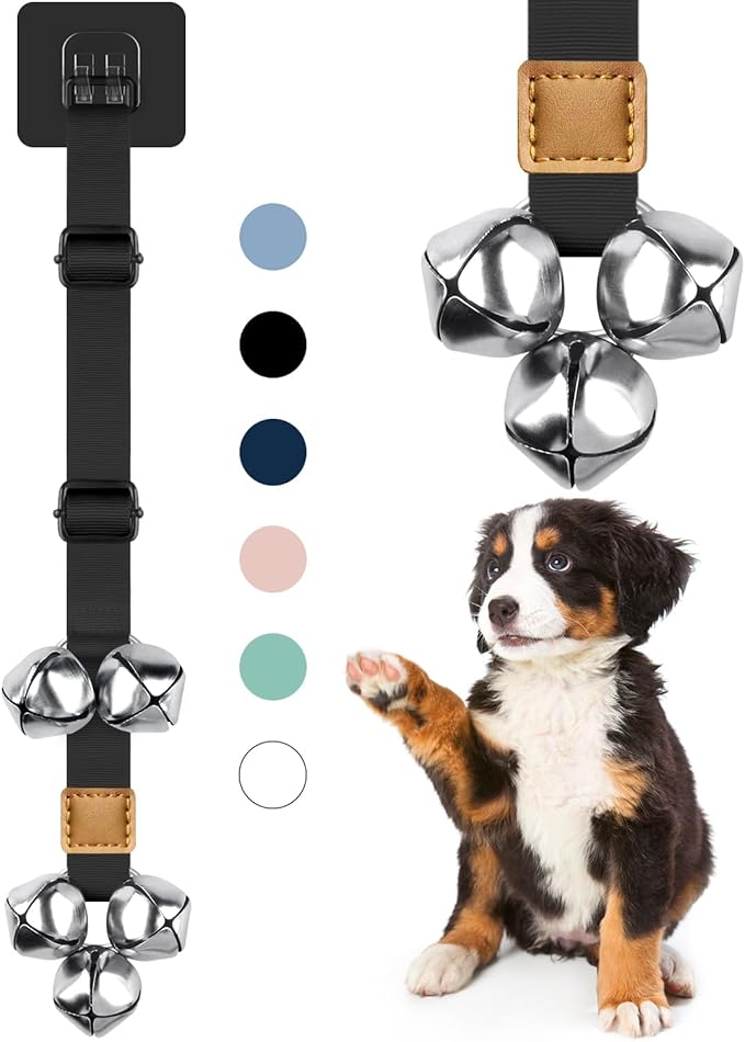 COOYOO Dog Doorbells, Adjustable Potty Training Dog Bells, Upgraded for Training Your Puppy The Easy Way, Premium Quality Housetraining Hanging Bell-5 Extra Large Loud 1.5 DoorBells
