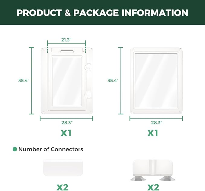 FXW AuraSpace Acrylic Indoor Dog Playpen for Medium Dogs, 35 inch, 2 Panels, Includes 1 Gate & 1 Panel, White