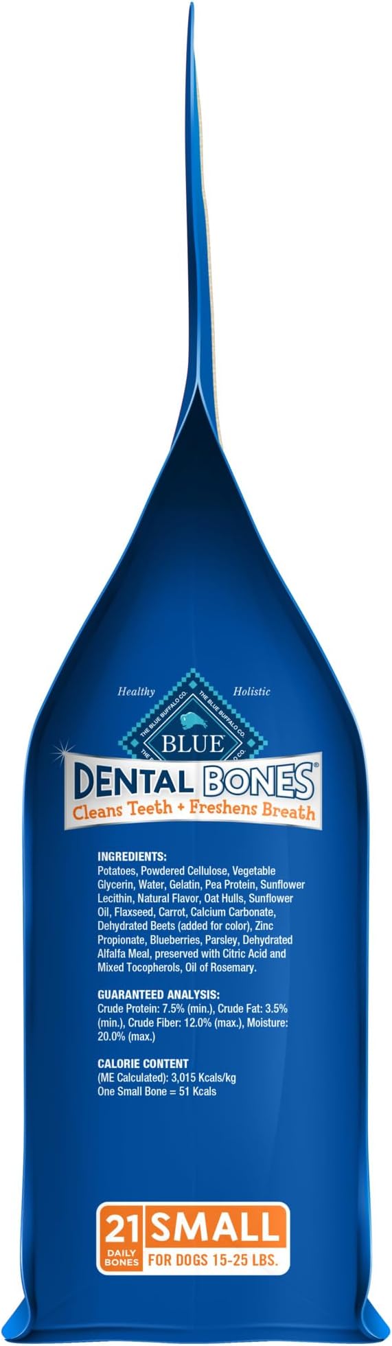 Blue Buffalo Dental Bones Small Natural Dental Chew Dog Treats Bag Value Pack