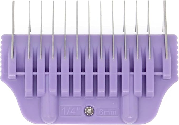 6MM 1/4" Cut Wide Clipper Guard Attachment for A5 Type Blade |Stainless Steel Blade for Professional Groomers and Stylist | Snap-On/Off Design