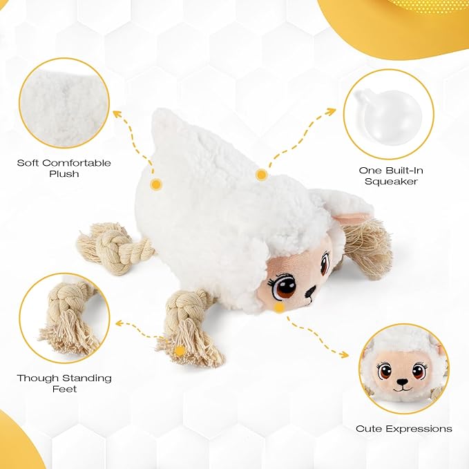 Large Dog Squeaky Toys, Stuffed Animal Dog Chew Toy, Durable Plush Toy for Puppy, Small, Middle, Large Dogs