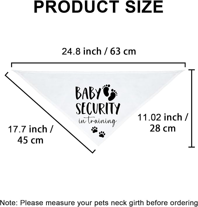 Baby Security in Training Dog Bandana Pet Scarf Pregnancy Announcement Dog Bandanas for Dogs Pet Accessories for Dogs Lovers Pregnancy Reveal Ideas (White)
