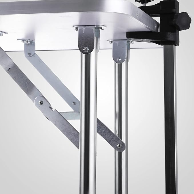 36 Inch Dog Grooming Table, Adjustable Height Pet Grooming Table with Armrest, Ropes and Mesh Tray, Suitable for Home and Dog Washing Station