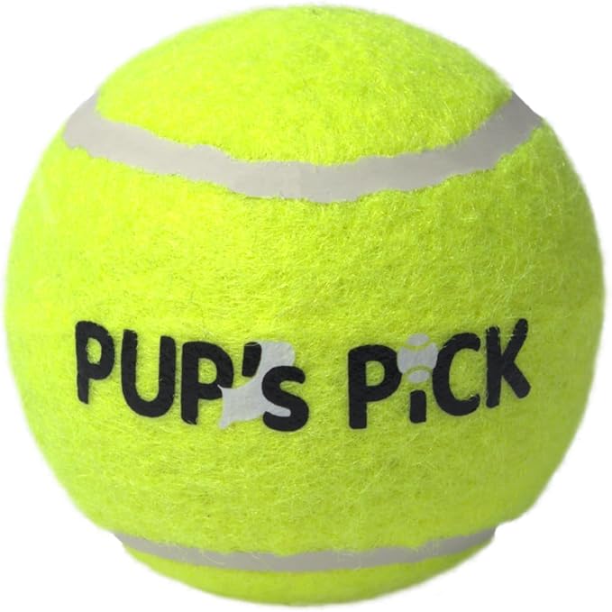 Pup's Pick Squeaky Tennis Balls - 2.5" Fun Dog Balls for Fetch, 12-Pack in Bright Colors (Yellow, Blue, Pink, Orange), Includes 1 Reusable Carry Bag