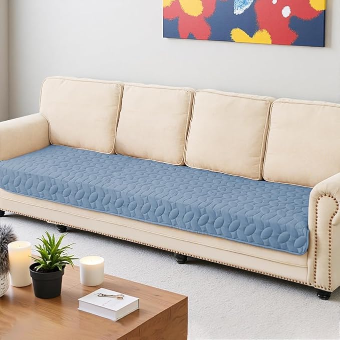 Ameritex Waterproof Pet Bed Cover Anti-Slip Dog Bed Blanket for Sofa and Furniture Waterproof New Pattern Design (Lightblue, 30x80 Inch (Pack of 1))