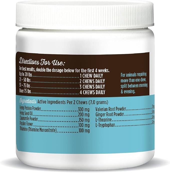 Dr. Joseph's VetPro Complete Advanced Calming Aid Dog Chew Treats, 60 Count, Support for Nervous Dogs, Enhanced with Organic Hemp Seed Oil, Veterinarian Formulated