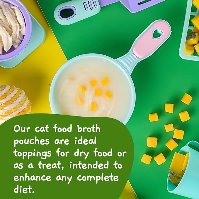 MOOCHIE Grain Free Creamy Broth for Cats - Made with Real Chicken & Pumpkin - No Artificial Flavors or Preservatives - 16 x 1.4 oz Pouch