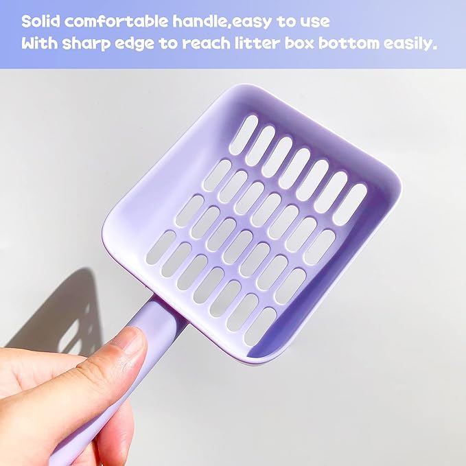 Kitty Litter Scoop, Cat Litter Scooper with Caddy, with Holder to Store cat Pooper Scooper After use, Sturdy ABS Material, Romantic and Cute Purple.…