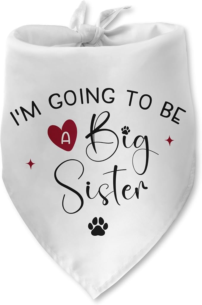 I'm Going to Be a Big Sister Dog Bandana Big Sister Dog Bandana Gender Reveal Gift Pregnancy Announcement Photo Prop Pet Scarf Accessories for Small Medium Large Dog
