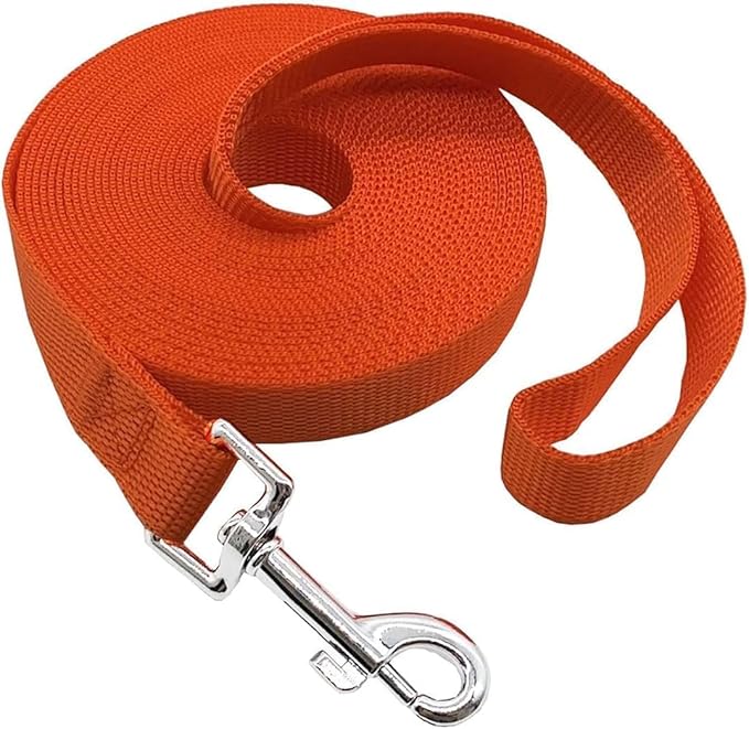Nylon Training Dog Leash for Small Medium Large Dogs, 15ft 20ft 30ft 50ft 100ft Long Leash Dog/Puppy Lead for Obedience Recall Training, Camping