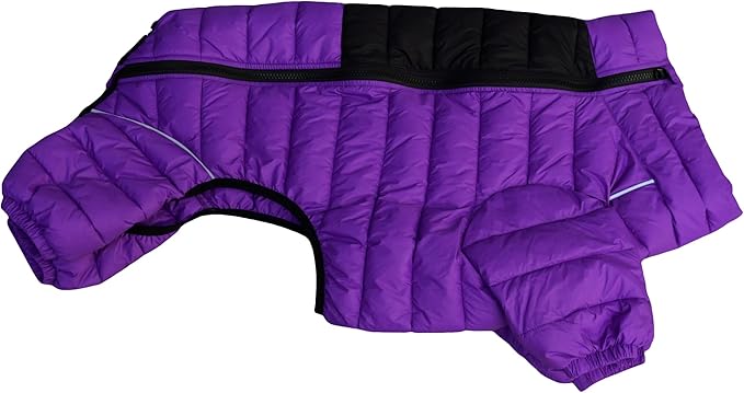 Purple Dog Jacket, Windproof & Waterproof, Reflective, Adjustable, Zippered, Snow Jacket for Small to Large Dogs