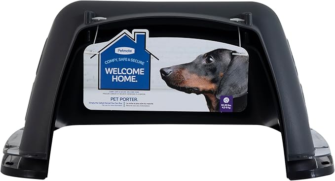 Petmate Pet Porter Dog Kennel 24", Dark Gray & Black, for Pets 15-20lbs, Made in USA