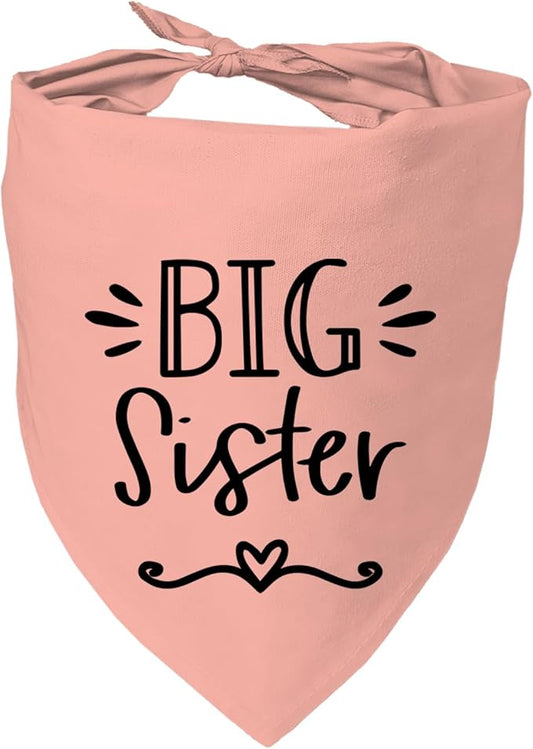 Big Sister Dog Bandanas, Pet Dog Triangle Scarf for Small Medium Large Pet, Baby Announcement Dogs Bandana Pets Scarf (Big Sister)