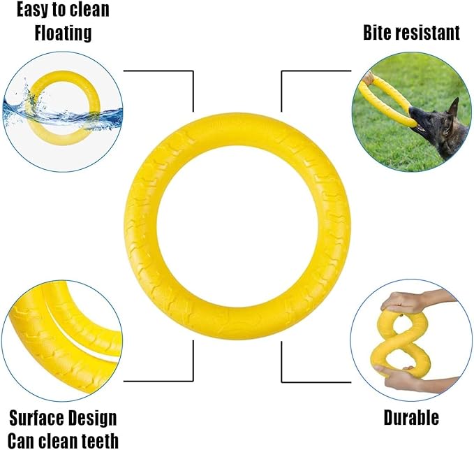 Dog Flying Disc,Floating Dog Ring Toys, Indestructible Dog Chew Toys for Small Chewers Dog Toys for Pool,Float Durable Outdoor &Indoor Puppy Toy for Throwing,Catching,Swimming,Training