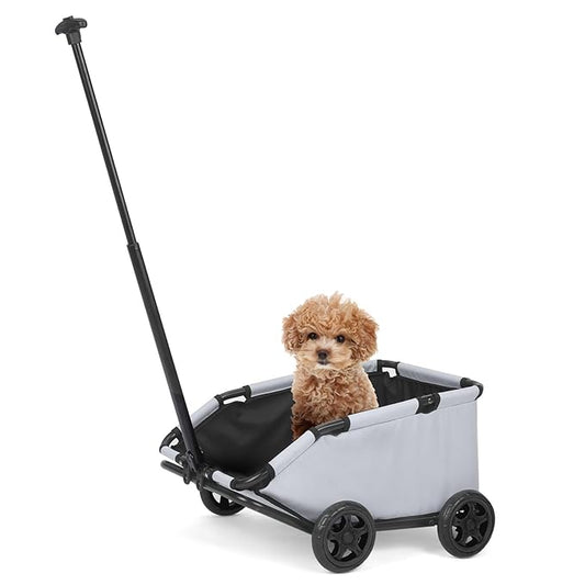 Dog Stroller 4 Wheels Folding Dog Cart Pet Stroller for Travelling Shopping Walking Playing for Small Dogs Cats (Gray)