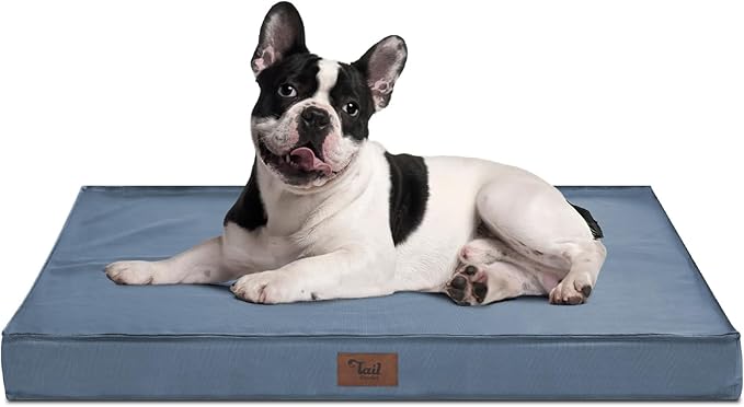 Orthopedic Dog Bed for Medium Dogs - Waterproof & Machine Washable Pet Bed with Egg Crate Foam, Removable Cover for Easy Cleaning, for Indoor & Outdoor Use, 30x20 Inch, Blue