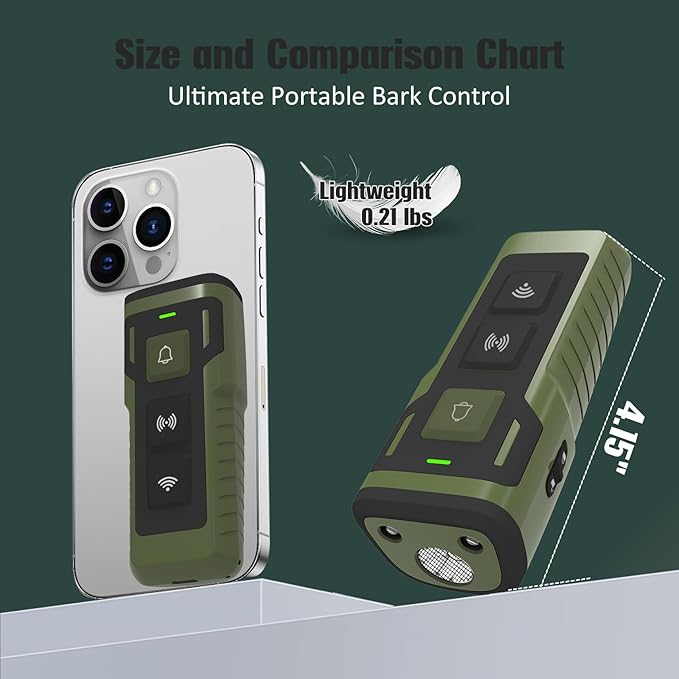 Dog Bark Deterrent Device Ultrasonic Anti-Barking Devices Up to 50FT Long Range & Rechargeable Dog Training Device Safe & Effective Portable Barking Control Devices for Dogs