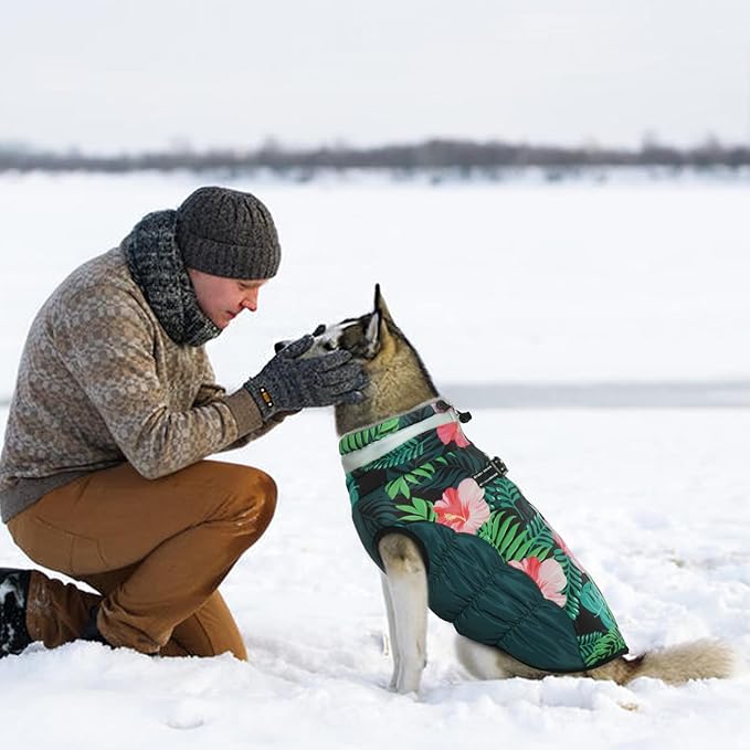 Dog Coats for Large Dogs,XL Dog Coat,Warm Fleece Winter Coat with D-Ring,Back Zipper Pet Jacket for Large Dogs,Waterproof Pet Snow Jacket Clothes Snowsuit Beagle Corgi Border Collie,XL