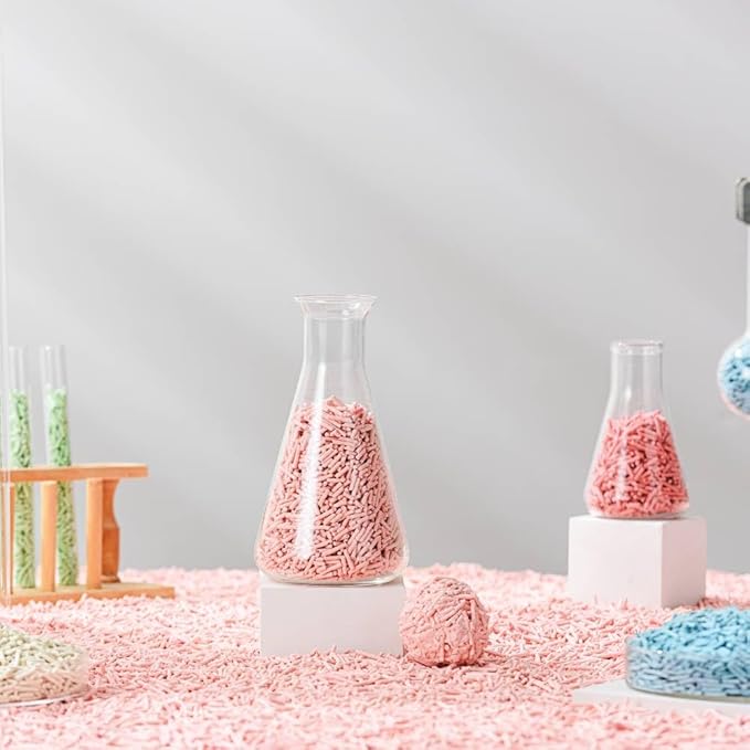 Michu Tofu Cat Litter Natural Clumping Tofu Cat Litter, Fast Clumping and Easily Scoop-able 5.5lb/88oz 5 Scents - Peach, 3 Pack