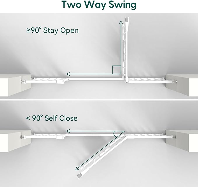 Babelio 36-56" Extra Wide Auto Close Baby Gate with Cat Door, Pet Gate Indoor with Extra Wide Walk Thru Door, Metal Dog Gate for Doorway, Stairs, Includes 4 Wall Cups and 3 Extension Pieces, White