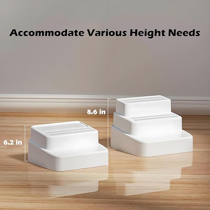 SpaceTime Elevated Litter Box Ramp/Step/Catcher Cat Litter Mat with Filter Function,Detachable Kitty Trapping Pad for Floor,Non-Slip Cat Box Mat for Indoor Kittens & Senior Cats,Easy to Clean (White)