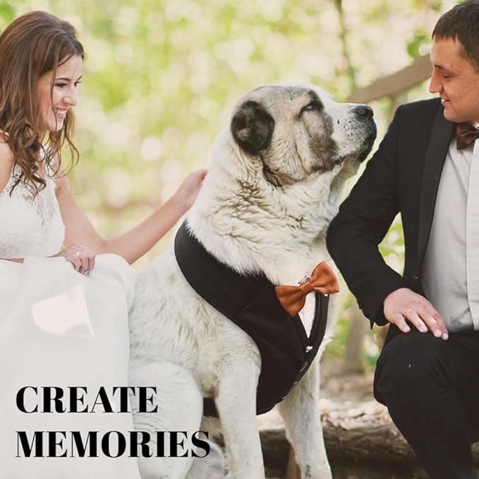 AVERYDAY Dog Tuxedo for Wedding Outfit, Dog Suit and Tie Costumes for Birthday, Halloween, Cosplay, Christmas Party, Pet Formal Wear with Bowtie, Tux for Medium Large Dogs, Bulldog, Labrador, Husky