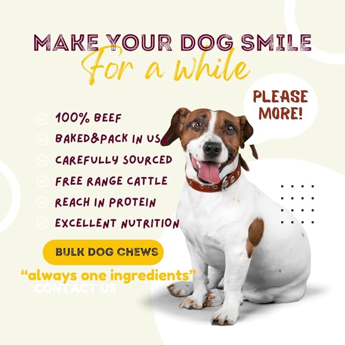 Woofley's - 10-12 Inch Esophagus Jerky (50 Count) - Gullet Sticks for Dogs - Safe Jerky Dog Chews -Easily Digestible Bully Sticks