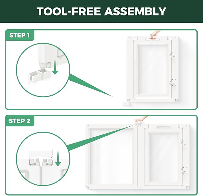 FXW AuraSpace Acrylic Indoor Dog Playpen for Medium Dogs, 35 Inch, 16 Panels, White