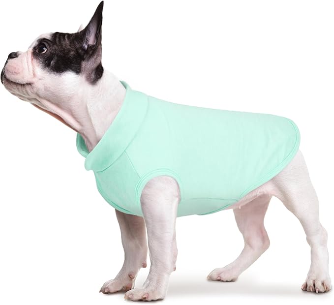 FUAMEY Dog Fleece Vest for Medium Dogs,Warm Stretchy Dog Sweatshirts Pullover with Leash Hole Dogs Sweater Soft Pet Turtleneck Cozy Pet Vest Lightweight Sleeveless Blue M
