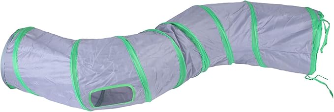 Cat Tunnel for Indoor Cats Interactive, Rabbit Tunnel Toys, Pet Toys Play Tunnels for Cats Kittens Rabbits Puppies Crinkle Pop Up Gray 47" Shape S